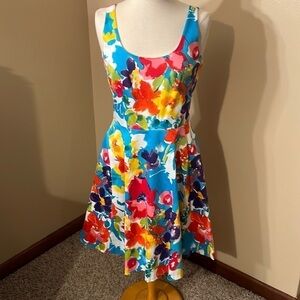 Lauren Ralph Lauren Bright Sleeveless Floral Dress Sz 4 EUC